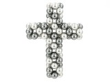 3D Kreuz aus Crystal Pearls im Farbmix