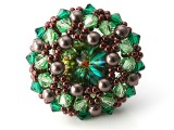 Blumenkissen mit Rivoli - Emerald