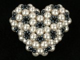 3D Blumenherz aus Pearls in Cream.